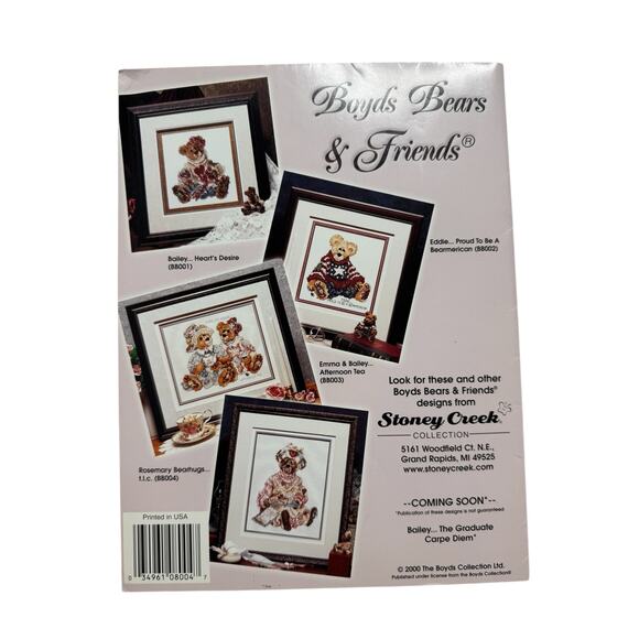 Vintage Boyds Bears Rosemary Bearhugs Cross Stitch Pattern Booklet STONEY CREEK - Picture 3 of 3